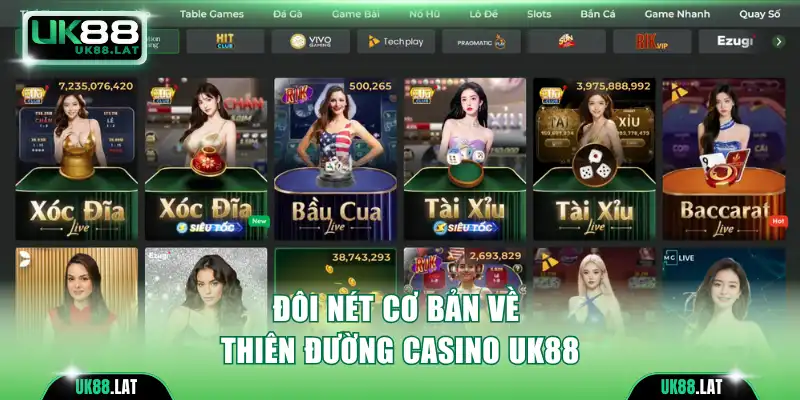 Đôi nét cơ bản về thiên đường casino UK88