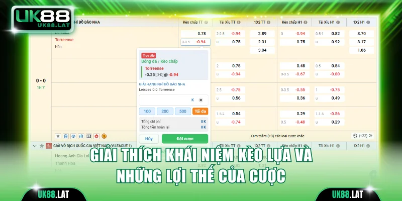 Giải thích khái niệm kèo lựa và những lợi thế của cược